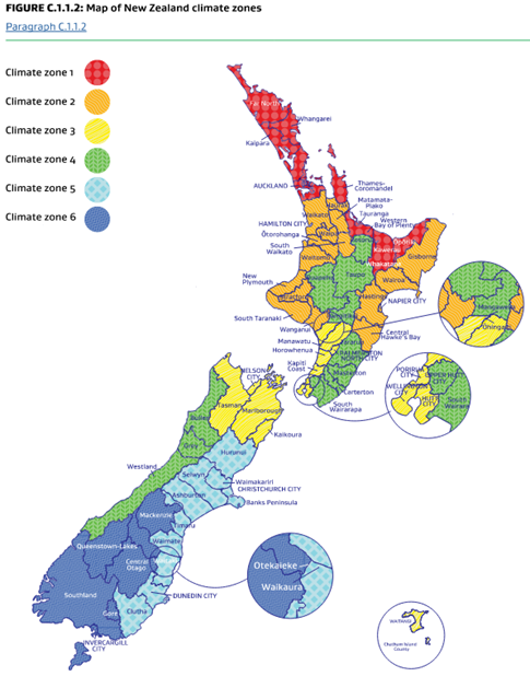 新西兰气候地图